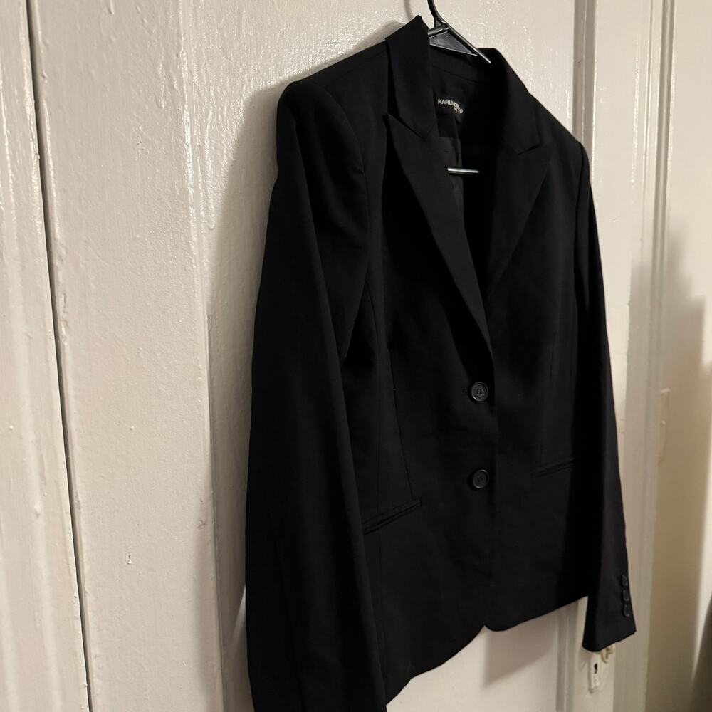 Karl Lagerfeld Black Blazer Elevated Basic Minima… - image 5